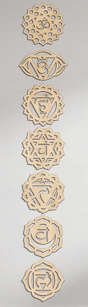 Mini Ahşap Çakra Sembolleri 7'li Set